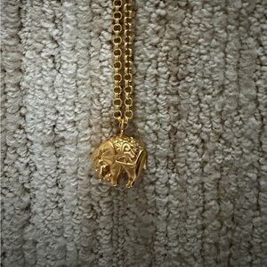 Julie Vos 24k Gold Elephant Pendant Necklace